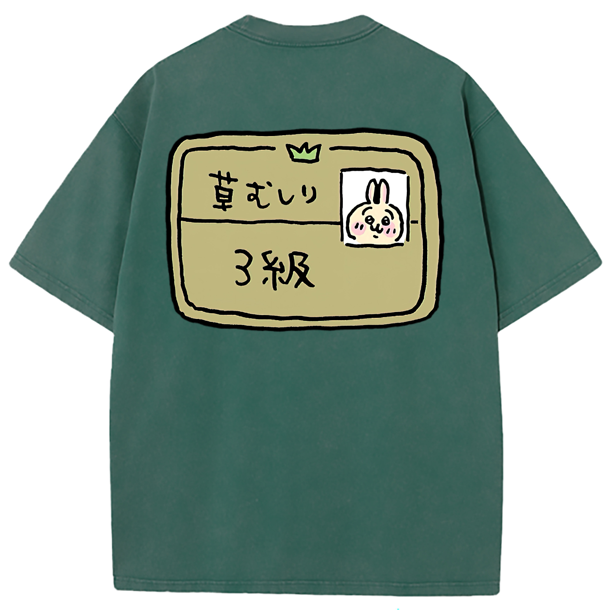 （画像用） ちいかわ うさぎ Chii-kawa usagi 綿100% ヴィンテージ風 半袖Tシャツ（背面プリント）